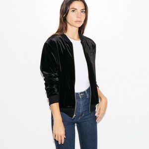 NWOT American Apparel Velvet Amelia Bomber Jacket